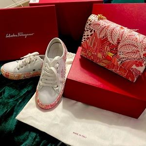 salvatore ferregamo tennis shoes size 7 new